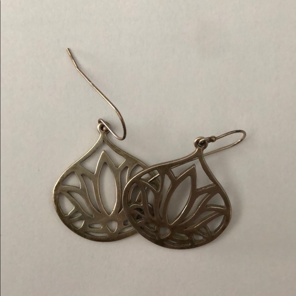 Lotus earrings, sterling silver.